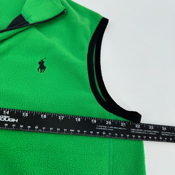 Polo Ralph Lauren Men's‎ Large Performance Green Fleece Vest Full Zip Logo Pony - Picture 7 of 8
